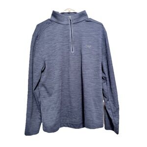 Men's Greg Norman Blue I/4 Zip Pullover Large